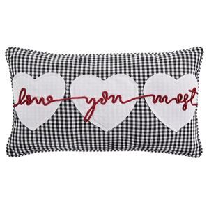 Lacourte "Love You Most" Decorative Pillow – 14" x 24", Black/White